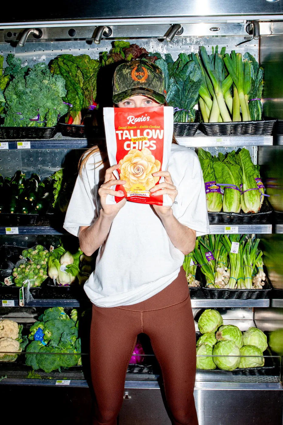 Tallow chips in front of the greens wall